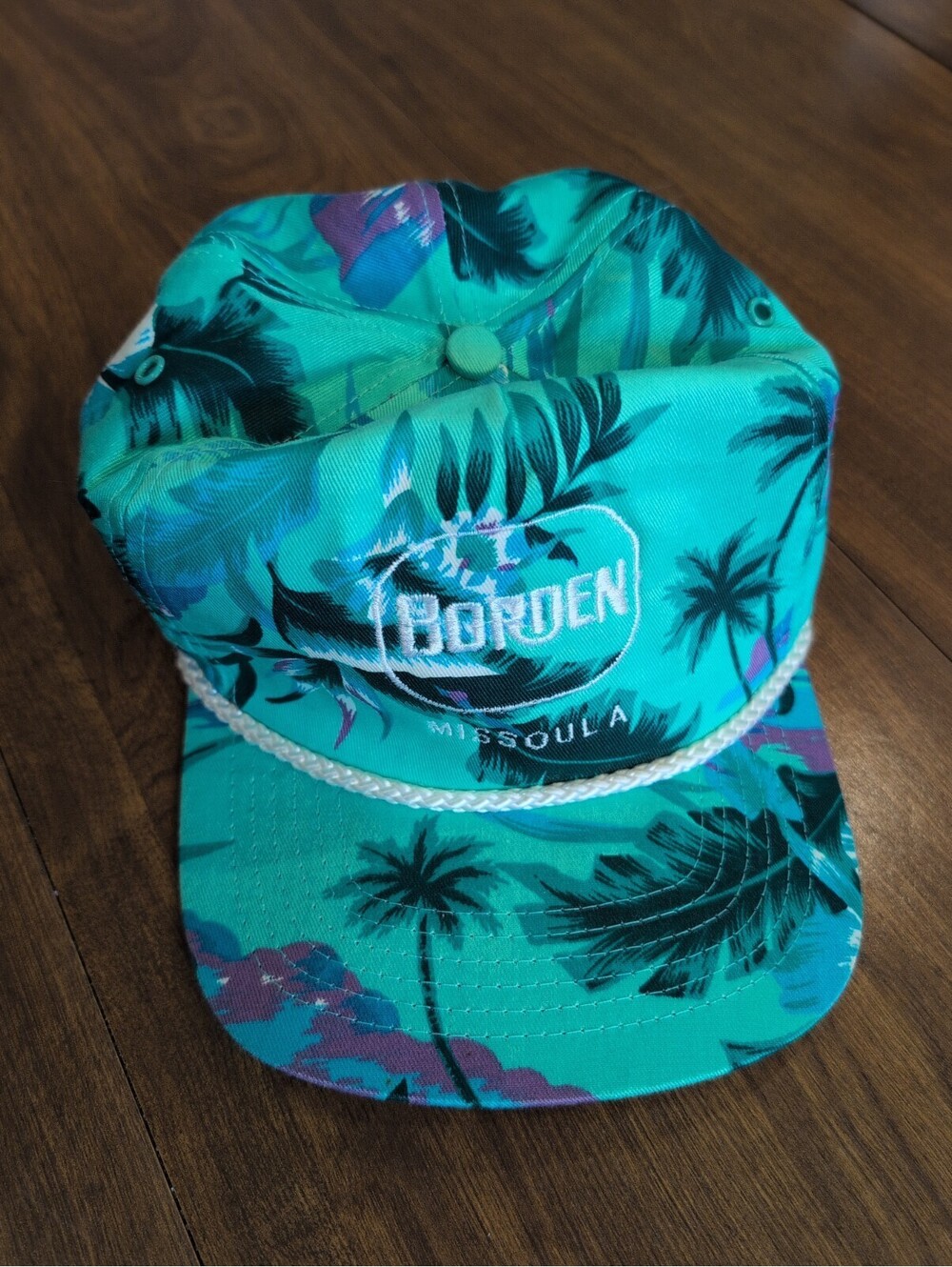 Vintage Borden Dairy SnapBack Cap Hat Missoula Montana Trucker Rope 90’s Men’s